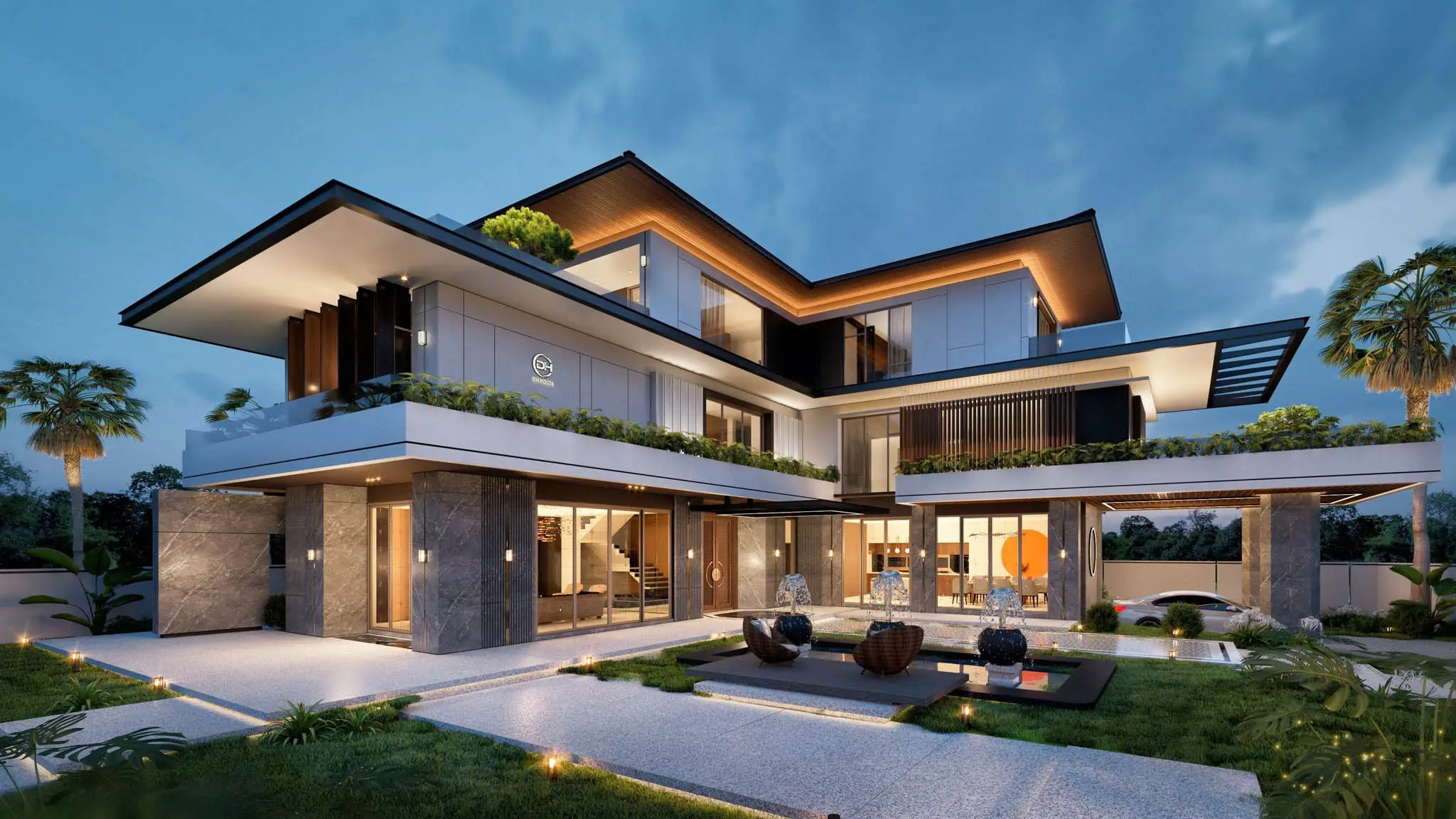 Thiết Kế Nhà Hiện Đại Theo Phong Cách Luxury CONG TRINH DH VILLA
